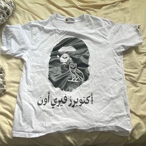 Bapex OVO until november collab white tee Large